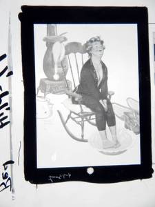 lot 89 image: Set of Vintage 1961 Duane Bryers Hilda in a Rocking Chair Glass Color Separation Plates