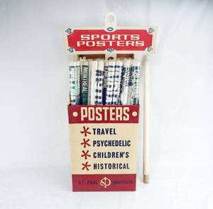 lot 9 image: Vintage 1971 Stancraft Products MLB Poster Lot With Sales Display Box - 61 Posters