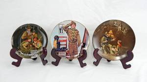 lot 127 image: Set of 3 Vintage Norman Rockwell and Joseph Csatari Boy Scout Collector Plate Set