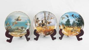 lot 132 image: Set of 3 Vintage 1986 Limited Edition David Maas Game Birds Collection Collector Plates