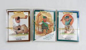 lot 142 image: Lot of 3 RH Perrizo Gremlins of Golf Limerick Collector Note Cards Sets