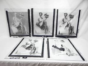 lot 1 image: Set of Vintage 1959 Gil Elvgren Well Built Pin Up Glass Color Separation Plates
