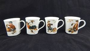 lot 152 image: Set of 4 Vintage Norman Rockwell A Boy and His Dog Series Ceramic Mugs