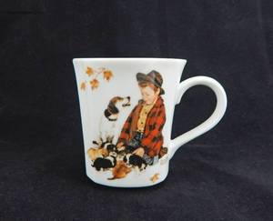 lot 153 image: Set of 4 Vintage Norman Rockwell A Boy and His Dog Series Ceramic Mugs