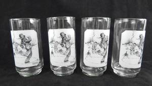 lot 149 image: Set of 4 Vintage Norman Rockwell Gay Blades Prototype Sample Glasses