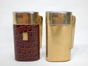 lot 175 image: Set of 2 Vintage Brass Redi Flame&nbspGas&nbspTable Lighters