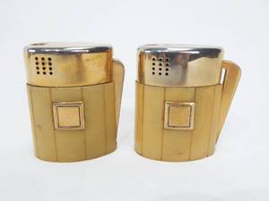 lot 177 image: Set of 2 Vintage Bakelite and Brass Remembrance Line Redi Flame&nbspGas Table Lighters
