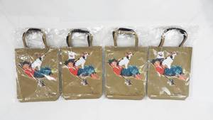 lot 140 image: Set of 4 Vintage Norman Rockwell Boy and His Dog Series Adventures Between Adventures Canvas Bags