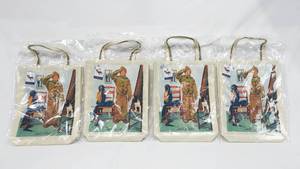 lot 139 image: Set of 4 Vintage Norman Rockwell Boy Scout Cant Wait Canvas Bags