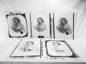lot 110 image: Set of Vintage 1960 Zoe Mozert Thrilling To Hold Pin Up Glass Color Separation Plates