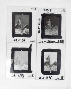 lot 112 image: Set of Vintage 1956 Norman Rockwell Boy Scout The Scoutmaster Glass Color Separation Plates