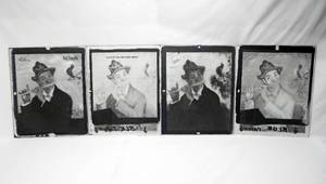 lot 118 image: Set of Vintage 1956 The Gay Philosopher In Tune Glass Color Separation Plates