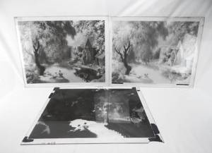 lot 119 image: Set of Vintage 1952 Paul Detlefsen The Good Old Days Glass Color Separation Plates