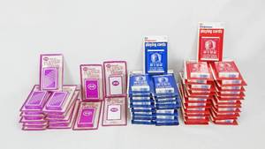 lot 185 image: Lot of 55 Poker Size Playing Card Decks