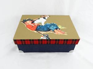 lot 146 image: Vintage Norman Rockwell A Boy and His Dog Adventures Between Adventures Fabric Covered Product Sample Box