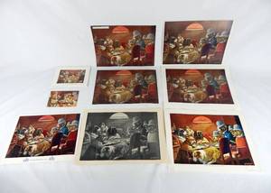 lot 201 image: Lot of Vintage Cassius Coolidge Pinched With Four Aces Prints