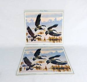 lot 203 image: Lot of 22 Vintage Richard Bishop Winging In Canada Geese Prints