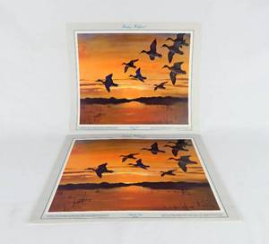 lot 204 image: Lot of 24 Vintage Richard Bishop Flights End Mallard Prints
