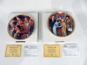 lot 211 image: Set of 2 Vintage Islandia International Norman Rockwell Boy Scout Limited Edition Plates