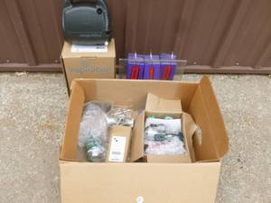 Box of oxygen tank valves & regulators & nebulizer. As shown.