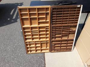 lot 18 image: 2-Vintage Printers Trays 32x17