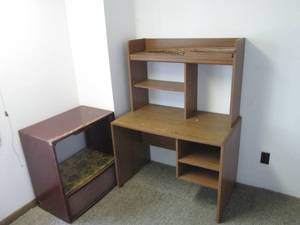 Desk and vintage shelf  Desk is 54 ...