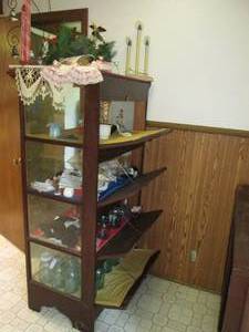 Vintage glass display cabinet, One ...