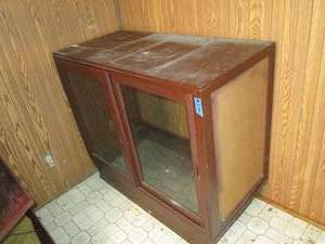 Glass display case with sliding doo...