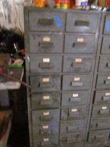 Nice parts sorting drawer set, fill...
