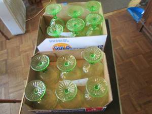 Lot of green goblets...