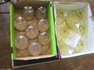 Clear and amber glassware...
