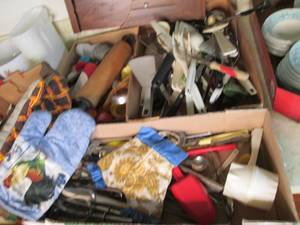 Large lot of knives, silverware and...