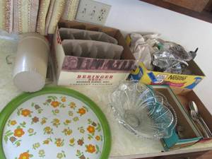 Lot of silverware, serving dishes a...