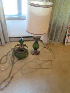 Matching table and hanging lamp...