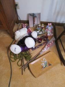 Lot of home dcor, US flags wood t...