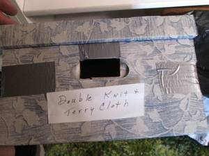 Box of double knit terrycloth...