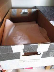 Box of white material...