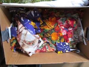 Box of quilting material...