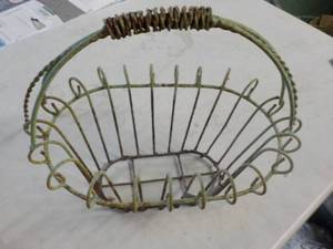 Antiqued Green Metal Basket 16 x 13...