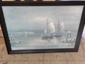 Framed Canvas Sailing Picture 40 x ...