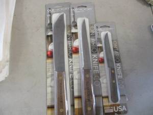 3 Old Hickory Kitchen Knives...