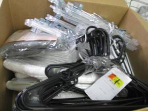 Box of Assorted Hangers, Storage...