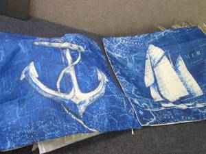 2 Nautical Pillow Covers 18 inch...