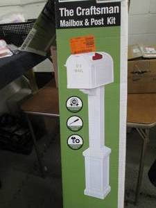 Craftsman Mailbox and Post Kit, Whi...