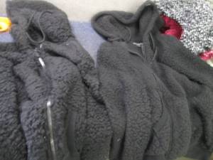 2 Black Hooded Plush Sweatshirts on...