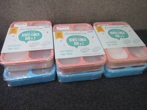 3- 2pk Bento Lunch Boxes...