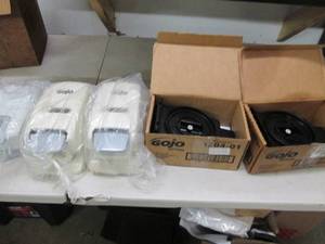 lot 9 image: 4 gojo dispensers and 1 provon disp...