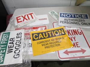 lot 106 image: lot of signs and stickers ...