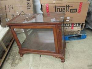 lot 136 image: glass display cabinet 40 wide x 18 ...