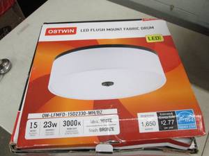 lot 140 image: ostwin led flush mount fabric drum ...